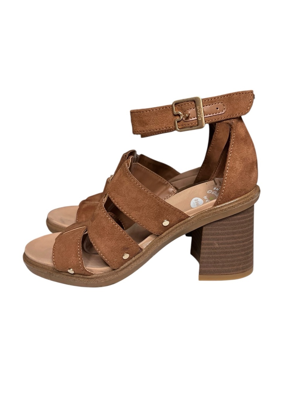 🌻Dr. Scholl's Eleanor Brown Gladiator Sandals Strappy Block Heel Size 6